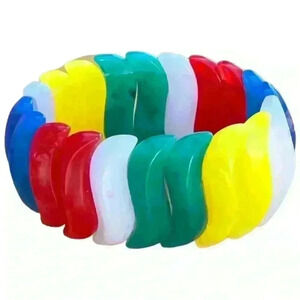 Vintage 80s multicolored stretchy bracelet